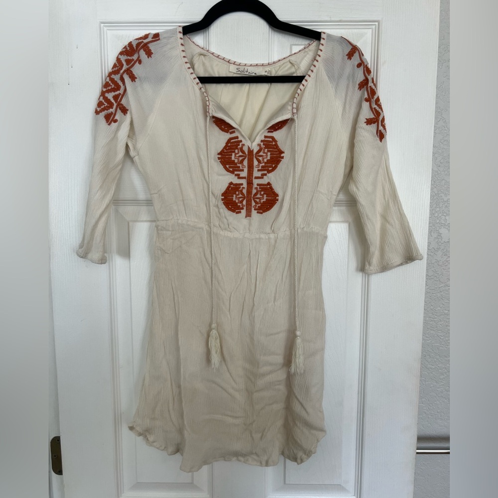 Solitaire Cream and Rust boho dress
